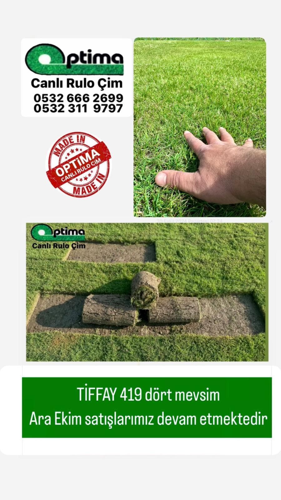 Optima Çim saha görüntüsü